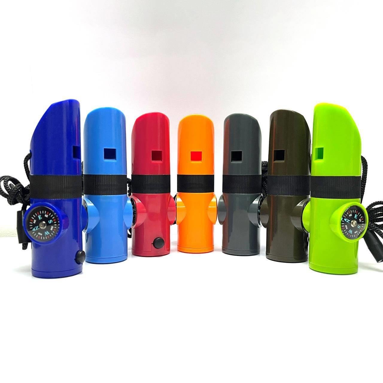 Outdoor life-saving supplies with a seven-square multifunctional emergency guidance magnifier flashlight thermometer