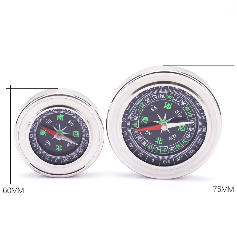 HIGH METAL ACCURACY 75MM STAINLESS STEEL COMPASS OUTSIDE HAND-HELD NORTHERN PIN METAL SHELL