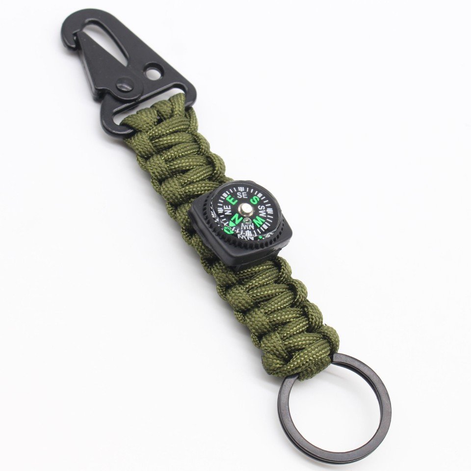 The outdoors travel with camping umbrella ropes to knit the key to the compass