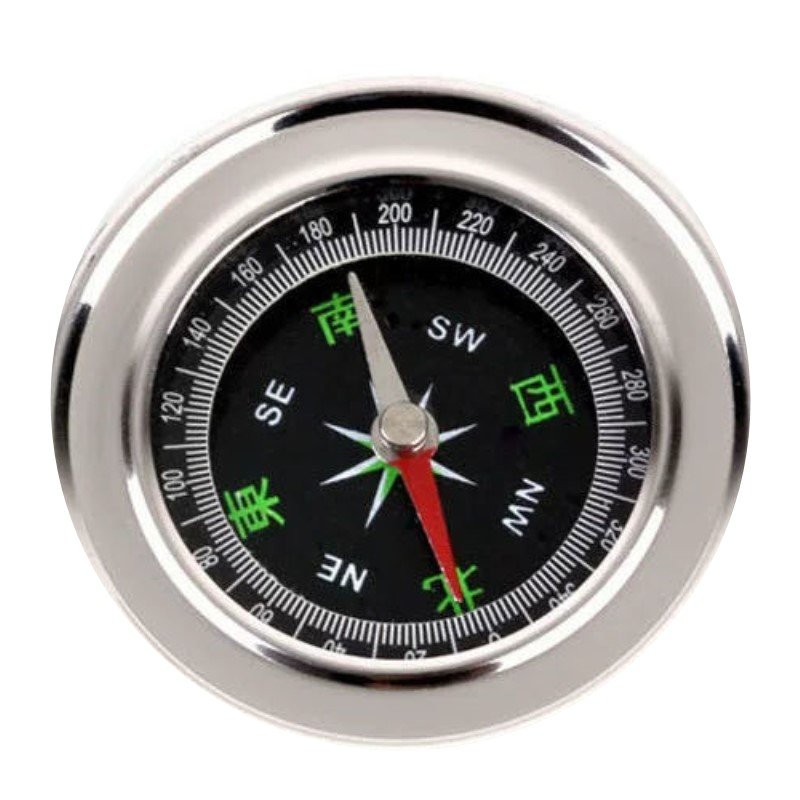 A multifunctional guide to stainless steel points out to the north, and to the adults and children of the Mountain Rover
