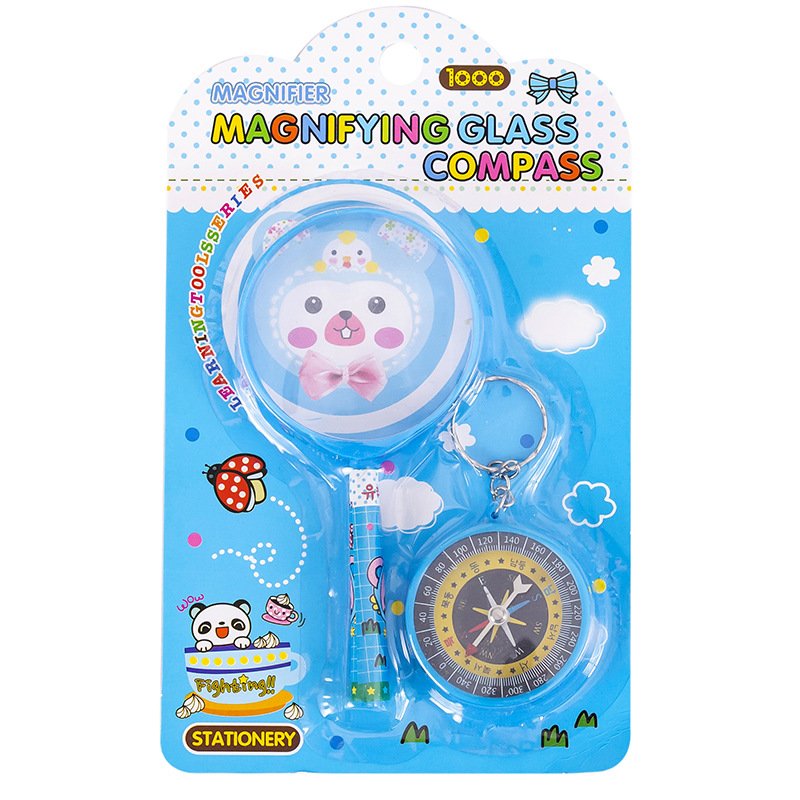 Children ' s cartoon magnifying glass guide to the science experiment toy for elementary school children