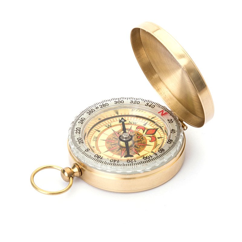 Turning over the brass compass enhances the long-lived night watch compass for high-precision outdoor travel