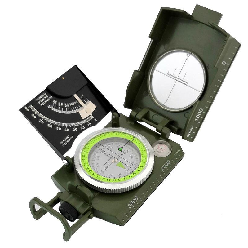 An outdoor compass with a high accuracy multi-purpose land-penetrating ranger and a water-proof navigation compass