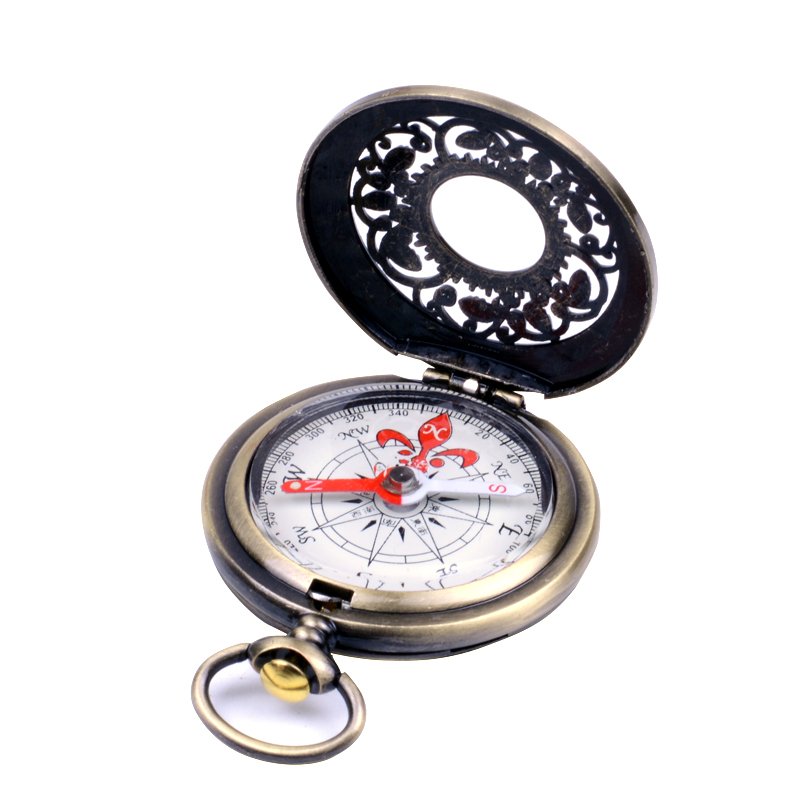 The metal retrospect compass is a high-precision waterproof balconies, and it's on the outside