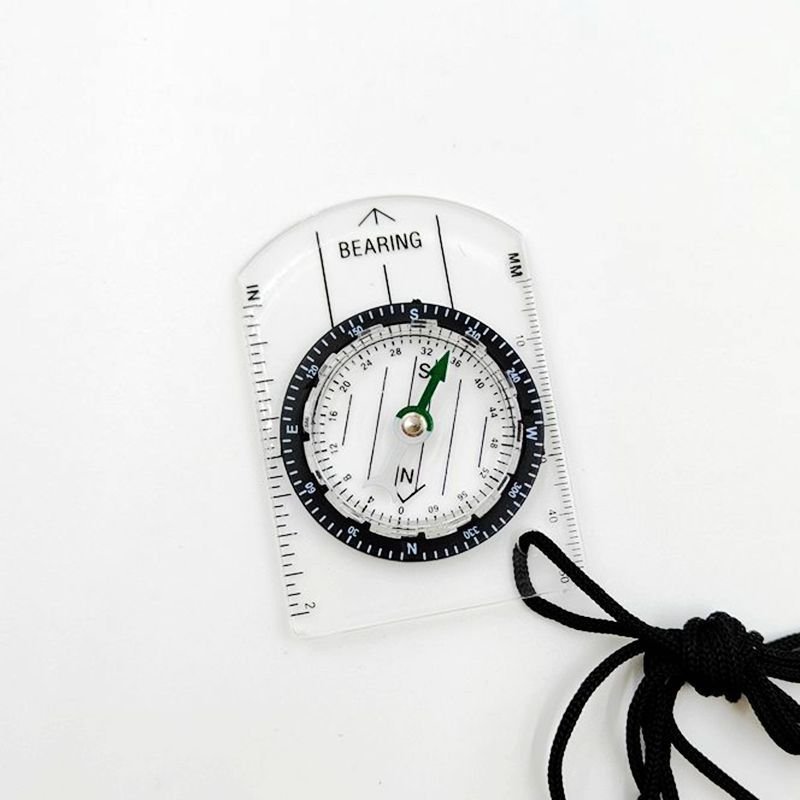 Mini-transparent Aclik scale compass, north end of the map line, a lost field expedition