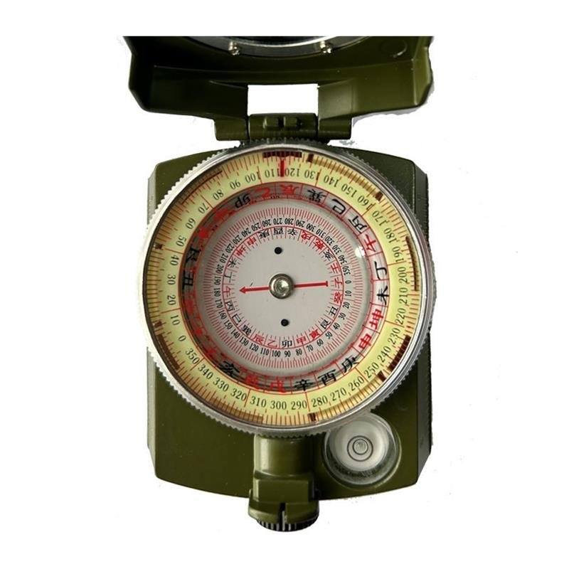 An automatic rotation of a high-precision night-light compass inside the 24 Mountain Geographic Guide, a specialized version of the Proxleo mountain