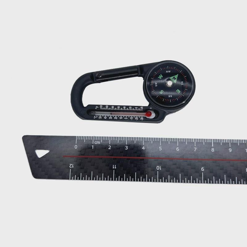 Camp Aluminium Alloy Multi-Purpose Key button \ Mountain button compass \ Guide thermometer