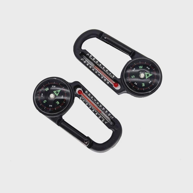 Camp Aluminium Alloy Multi-Purpose Key button \ Mountain button compass \ Guide thermometer