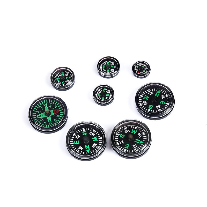 an outdoors box for clothing fittings with a 20mm mini-plastic compass for decorations