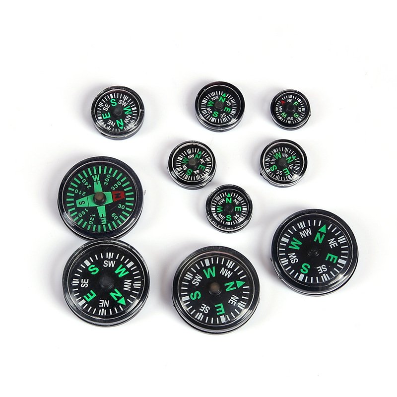 an outdoors box for clothing fittings with a 20mm mini-plastic compass for decorations