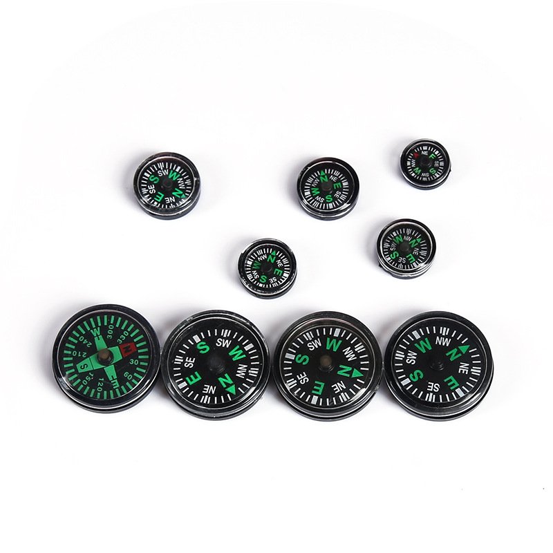 an outdoors box for clothing fittings with a 20mm mini-plastic compass for decorations