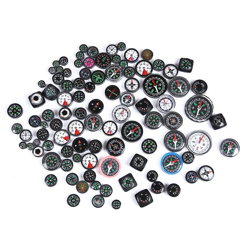 an outdoors box for clothing fittings with a 20mm mini-plastic compass for decorations