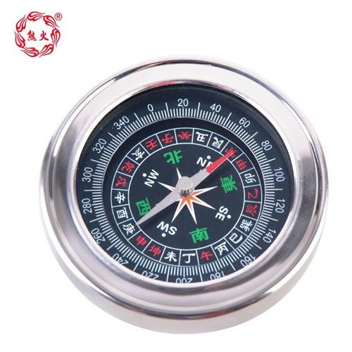 bear fire guide, 77mm stainless steel, chinese-speaking children travelling outdoors, multi-purpose metal compass