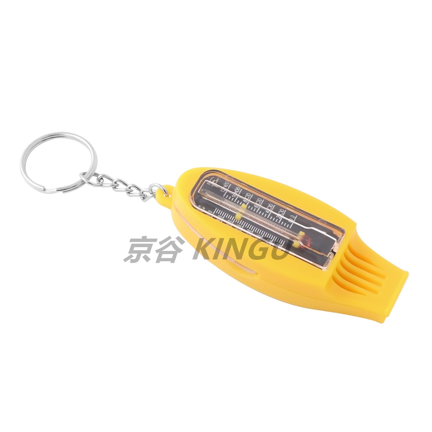 School supplies for children with child toys with a yellow four-to-one functional whistle key button and magnifying glass