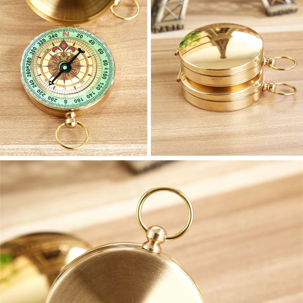 Portable pure copper lid to the north, outdoor multifunctional metal compass with nightlight, watch compass