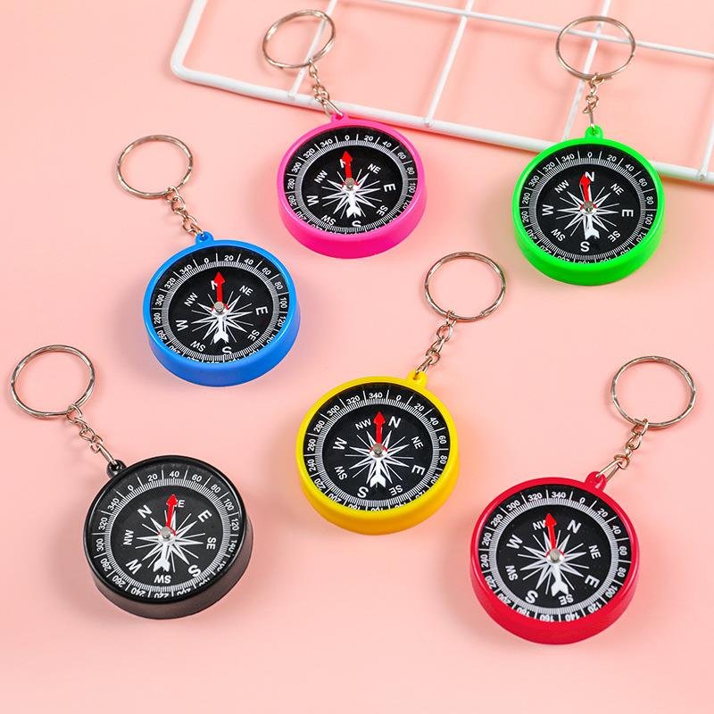 Children's mini-outdoor key button compass, student savvy learning supplies science guide