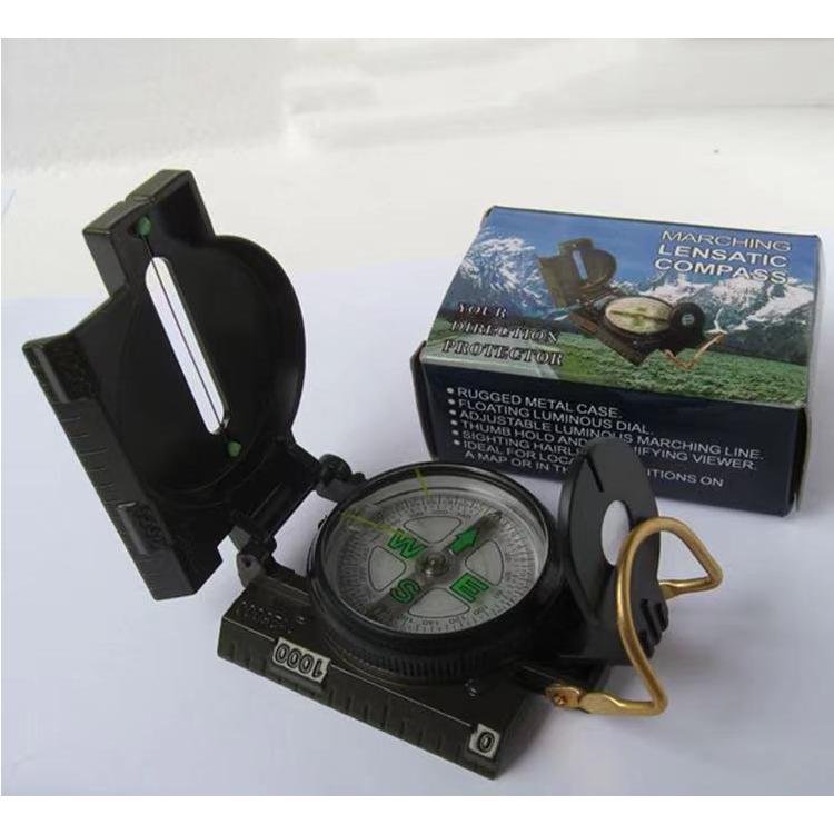 An outdoor guide to American camping emergency survival point to a waterproof multi-purpose map metal