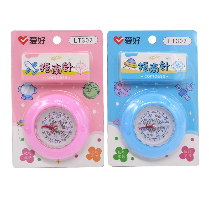 LOVE LT302 STUDENT COMPASS, CHINESE COMPASS, NORTH POINTER, PLASTIC COLOR TOY GUIDE