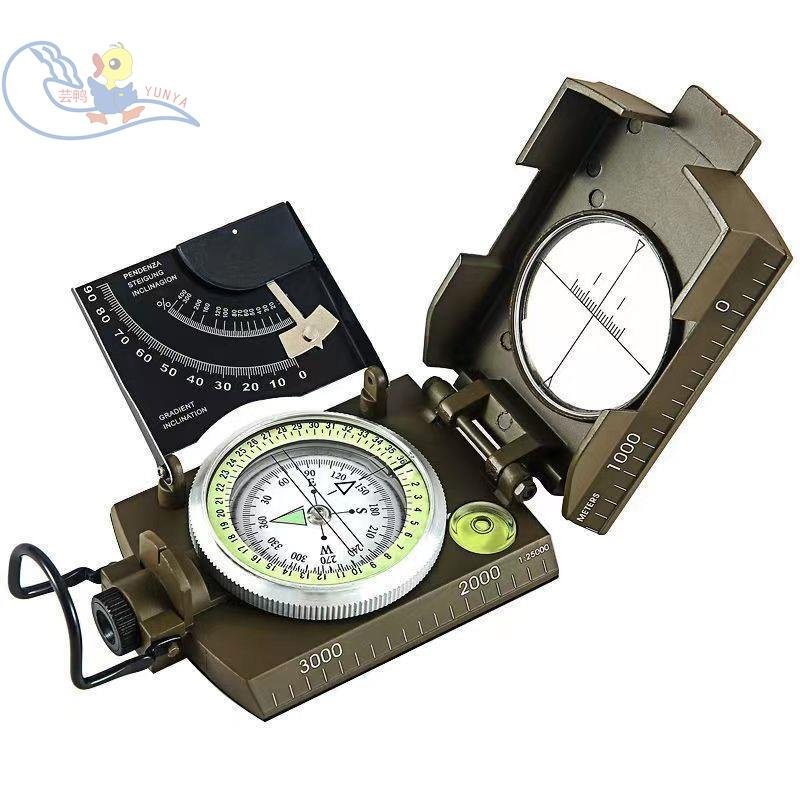 The compass is a high-precision, outdoor-smoking, geography compass with a northerly pin