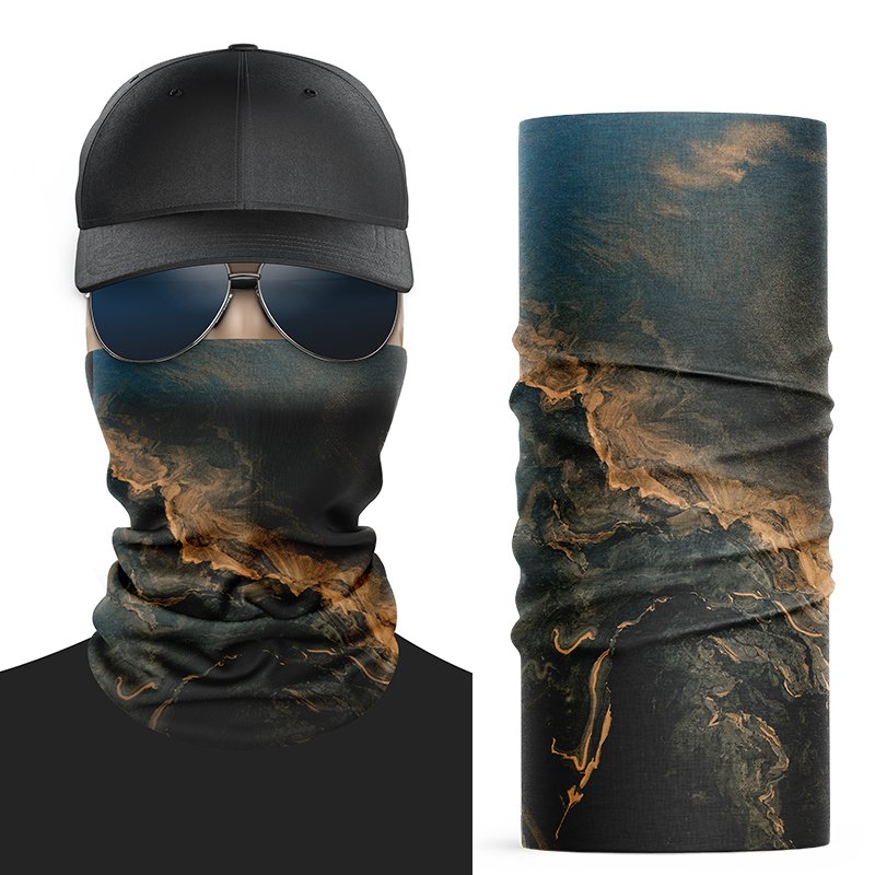 An outdoor turban motorcycle rides a sunshield twirl, a man's and a woman's twirl