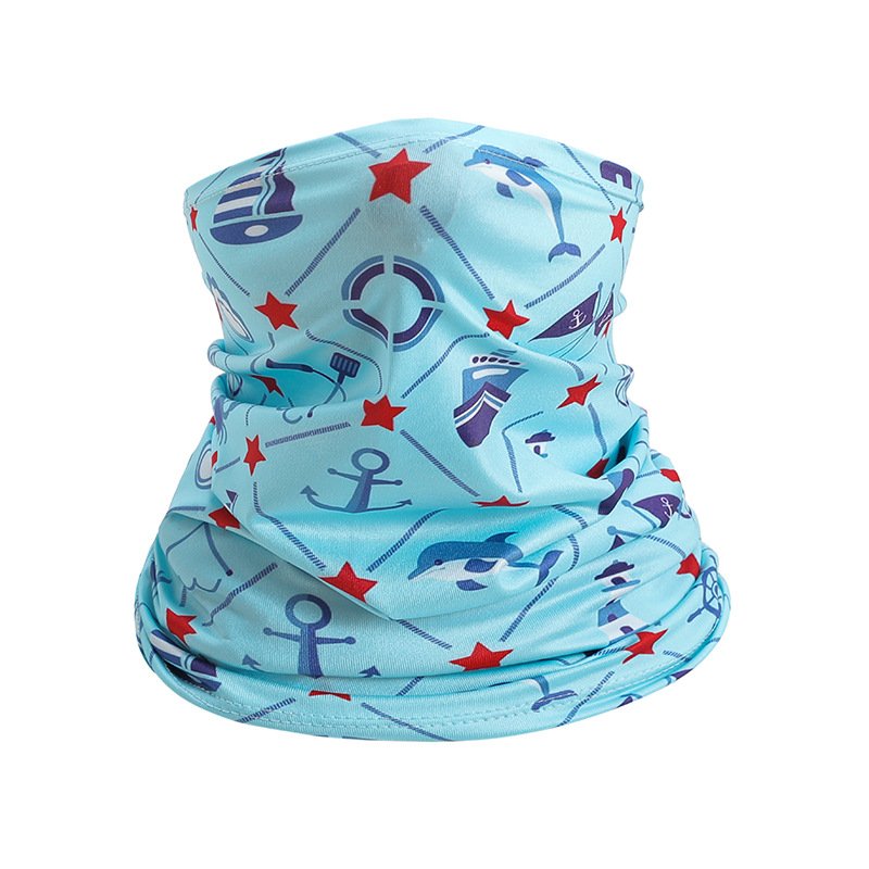Desert sand masked children's headscarves to protect their necks with north-west tourist wind and sunscreen towels