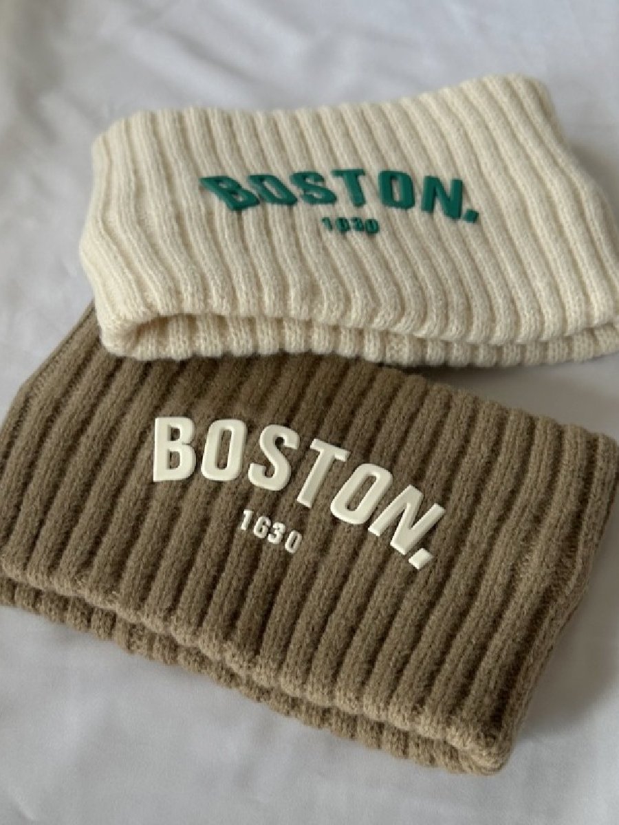 Autumn winter crochets with Korean letters and a warm, windproof hair turban