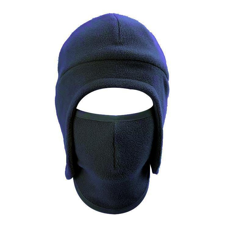 In the outdoors, the helmet ski cap and the velvet cap keep the face warm for the winter