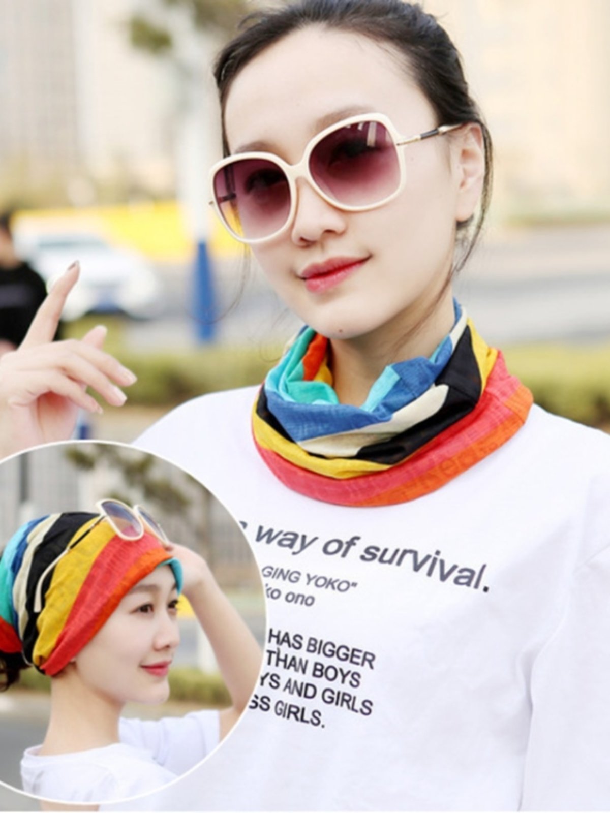 A hat scarf with a sunscreen turban magic turban mask riding an ice-swissed turban veil