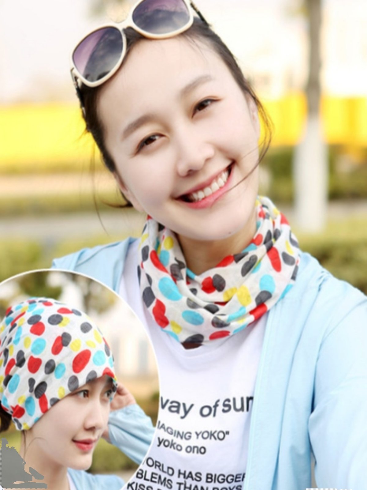A hat scarf with a sunscreen turban magic turban mask riding an ice-swissed turban veil