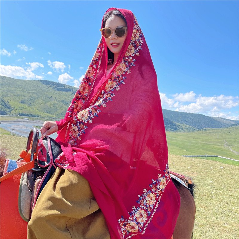 Scarve women in summer desert travel to sunscreen shawl-proof turban turbans