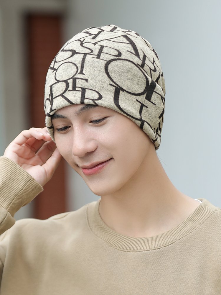 The man with the hats, the man with the knitted hats, the man with the hoods warmed up in the winter and cycling