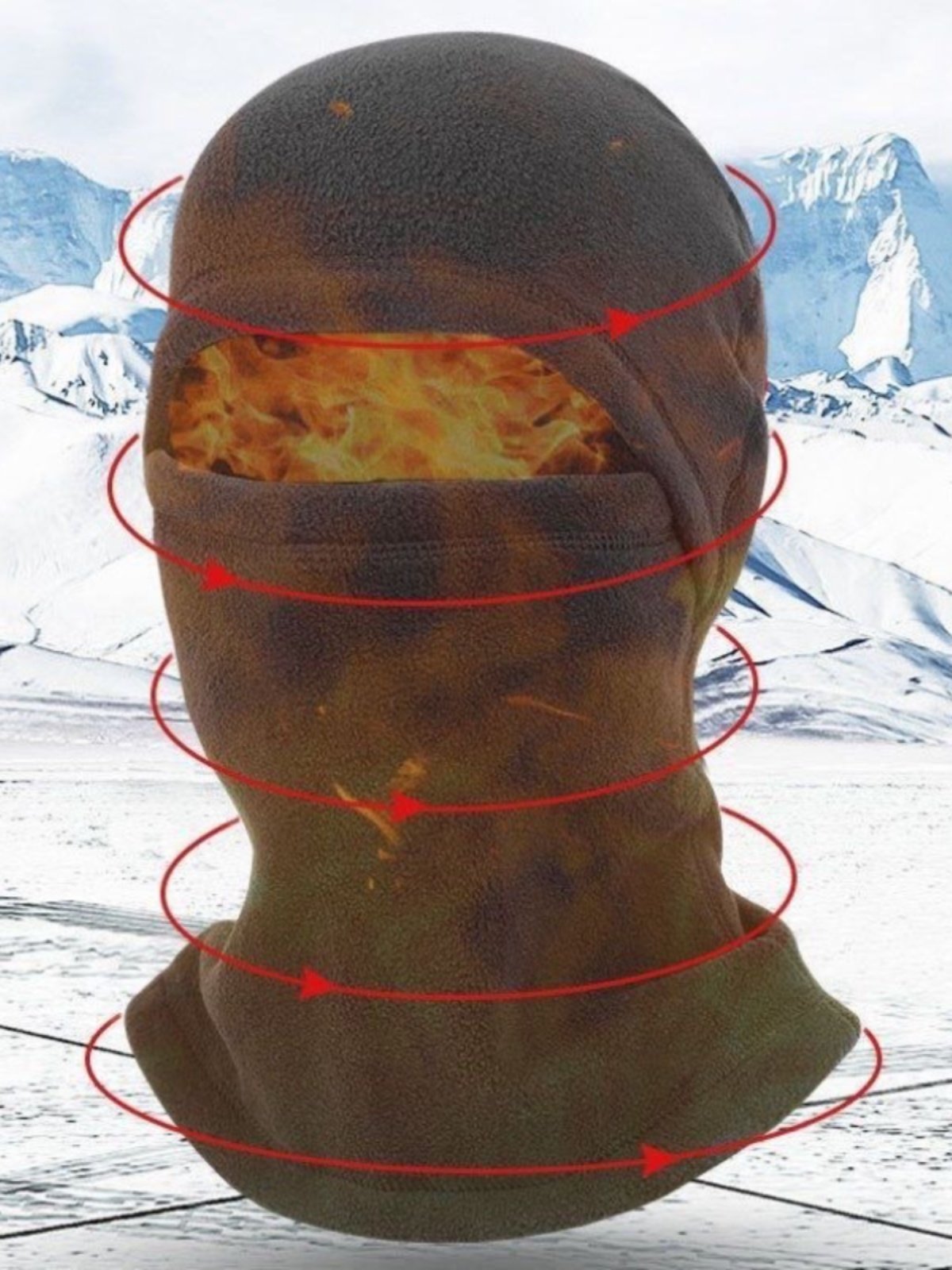 The winter wind-proof rides the velvet of a motorbike with a full face mask and a male and female neck guard