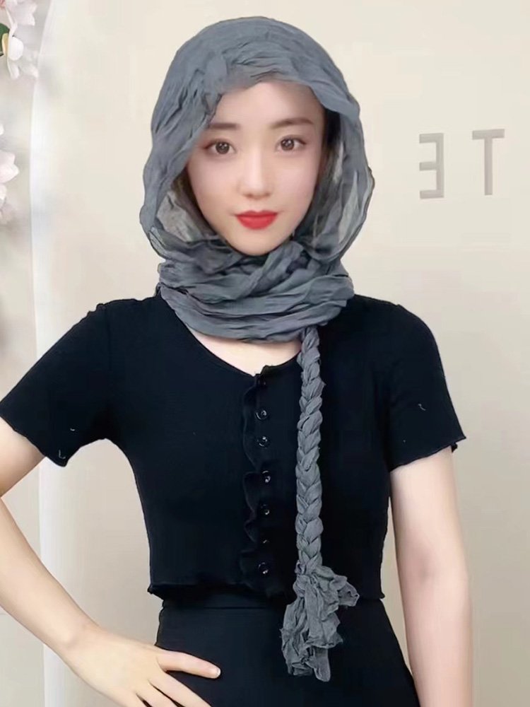 The new red scarf, the red scarf, the twilight turban, the turban shawl