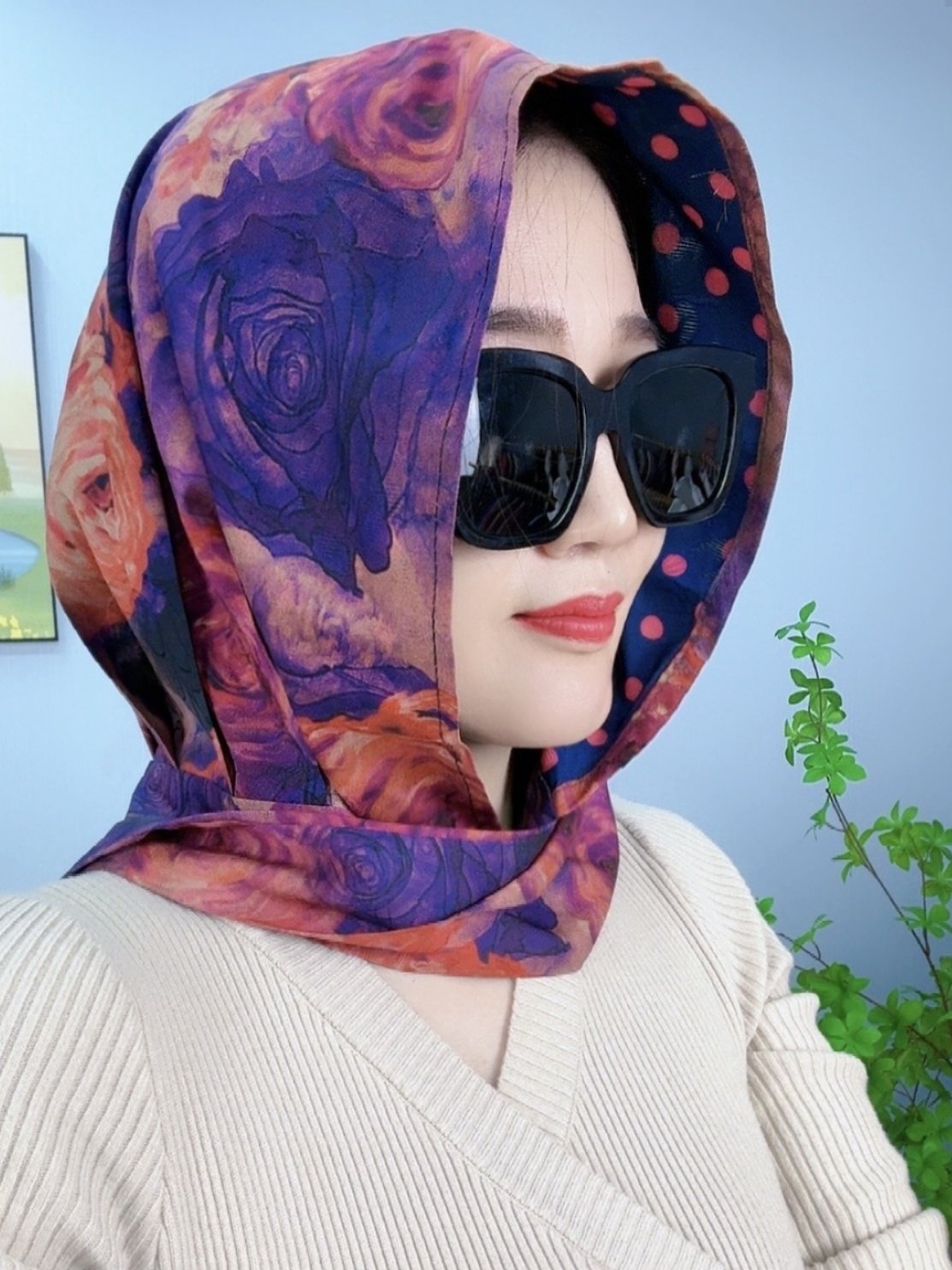 Autumn 2024 new red-striped turban caps are sun-proof and wind-proof