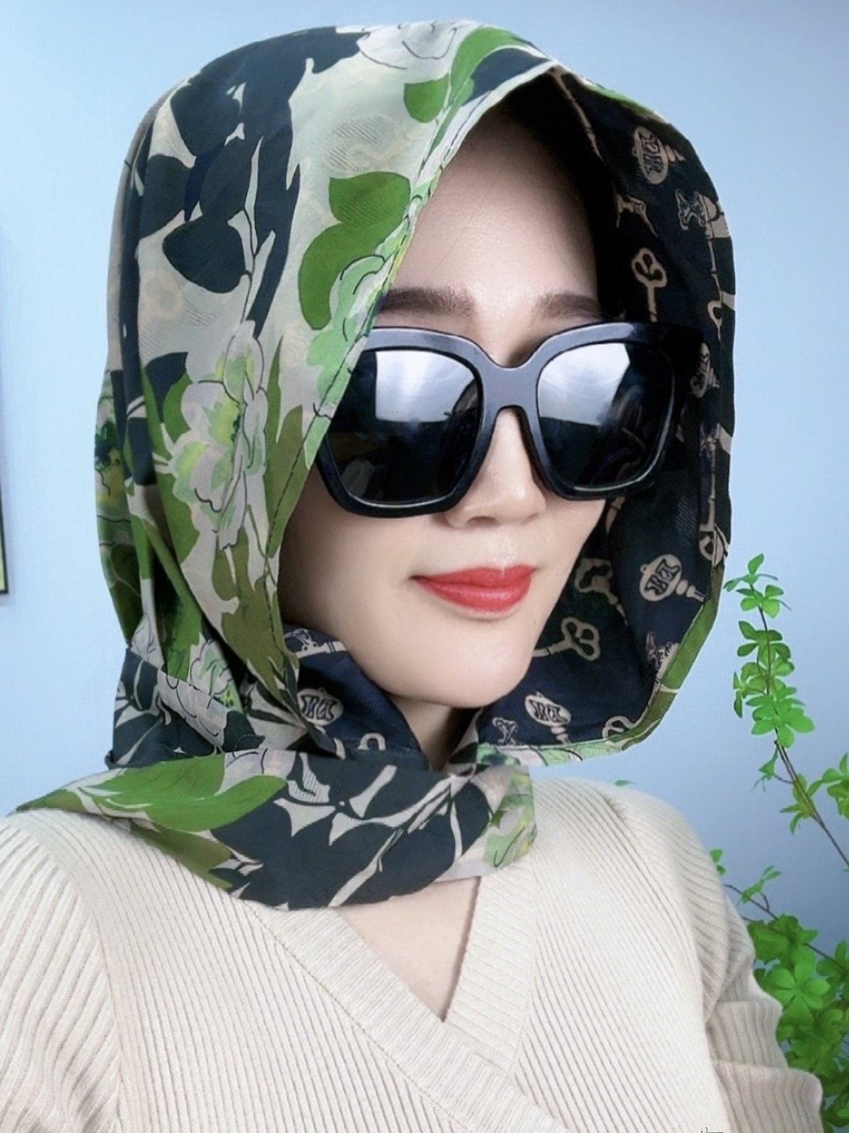 Autumn 2024 new red-striped turban caps are sun-proof and wind-proof