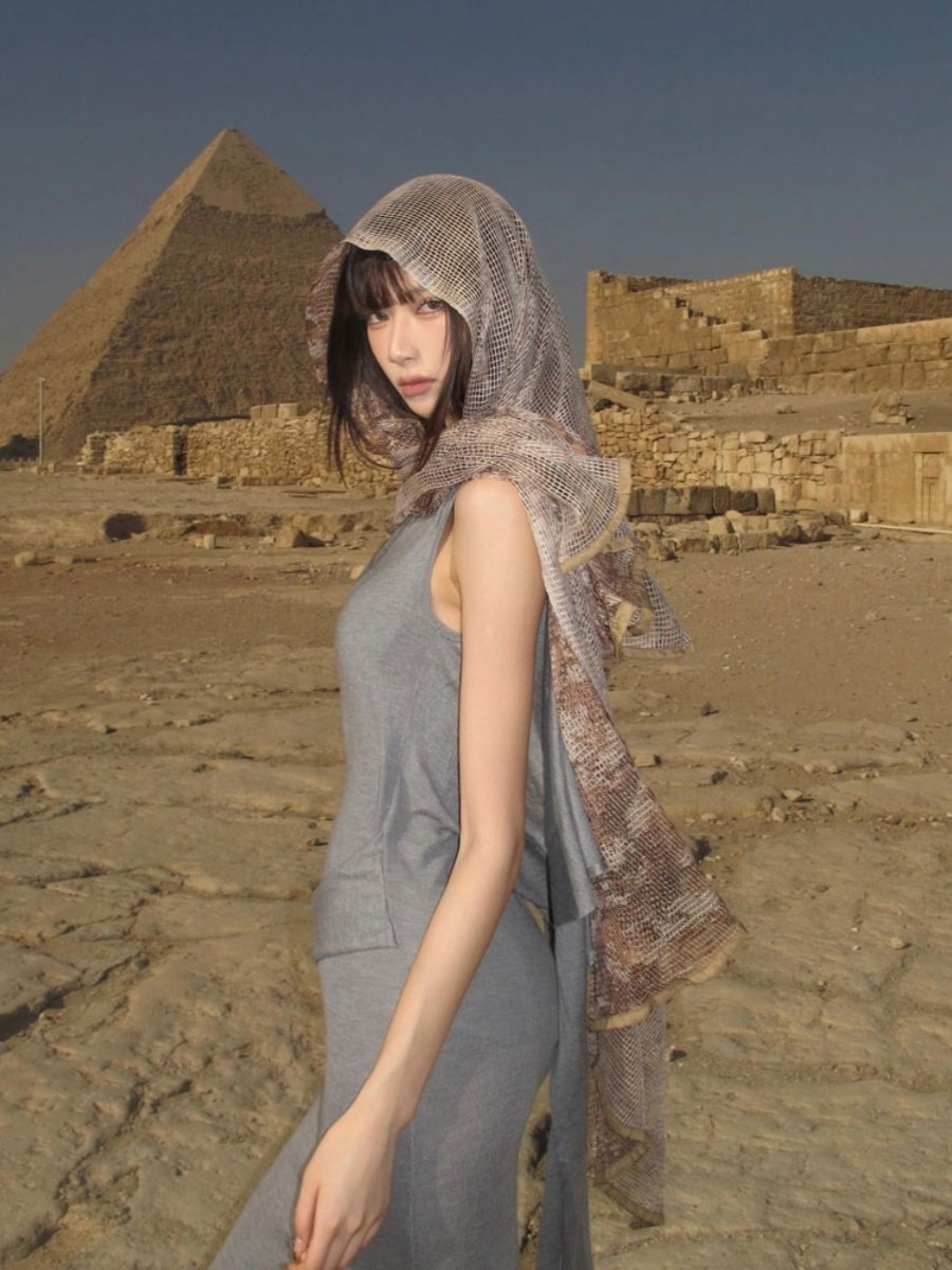 Sons of the desert, a colored cultural scarf, y2k dim headscarve, dustproof, dustproof, shawl