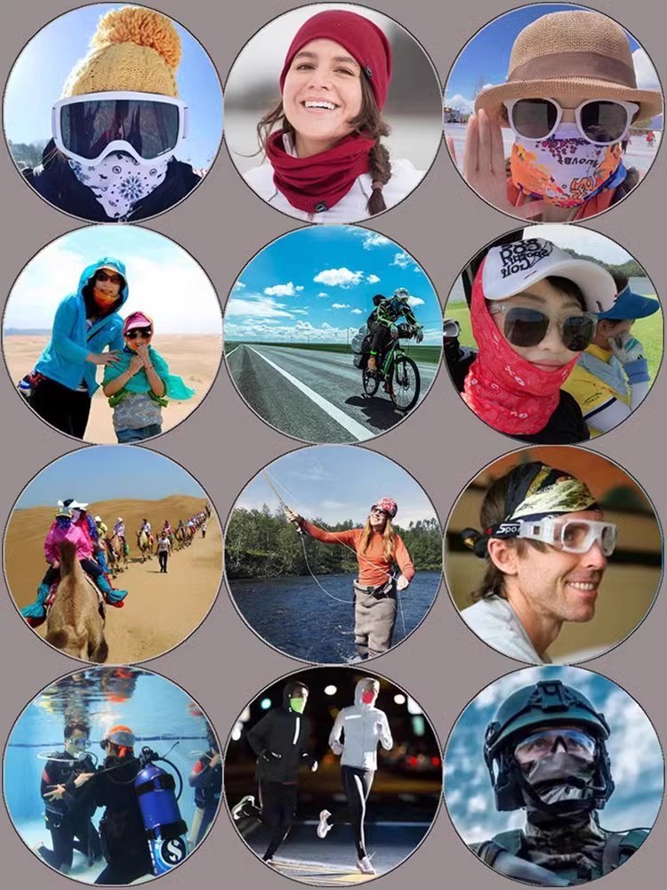 Outdoor sports travel on wind and sunscreen dry, hooded headscarves, men and women