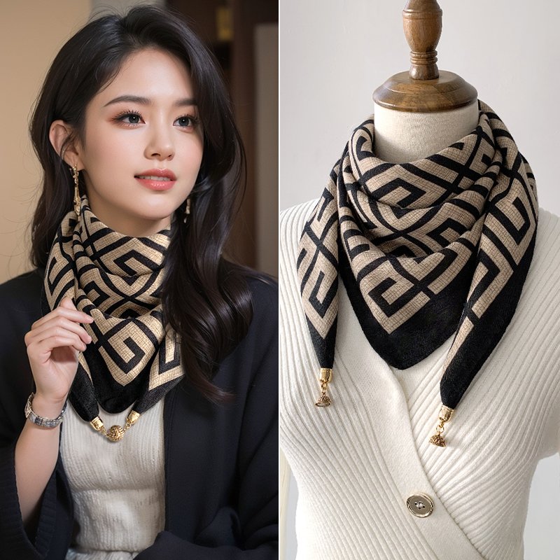 A new 2024 for the neck scarf girl, a little scarf girl, in the autumn and winter turban neck