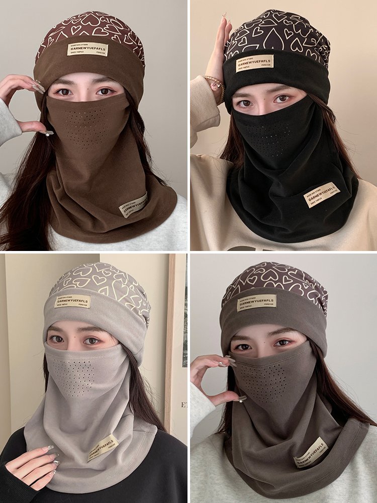 Queen's Winter Warm Ride Drive Wind Mask Flower and Tired Head Hat Suite