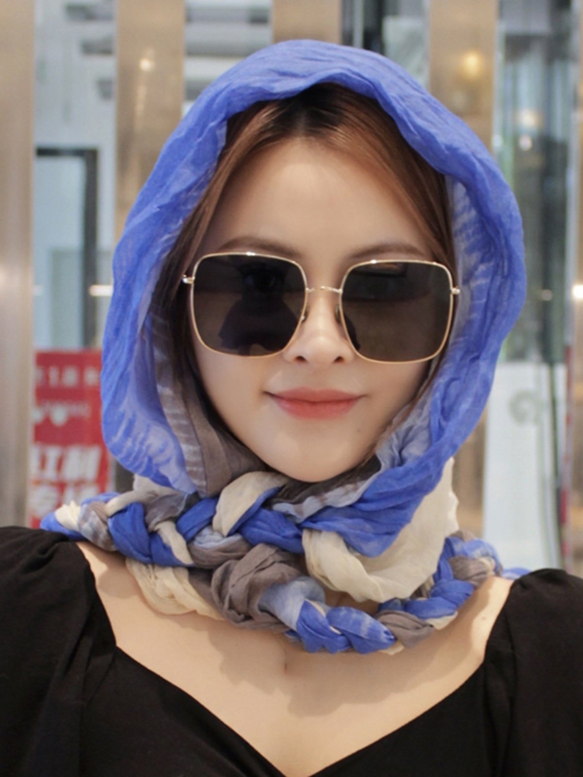 A tan-proof, tan-skinned turban scarf for a girl with a hair-cap and a turban