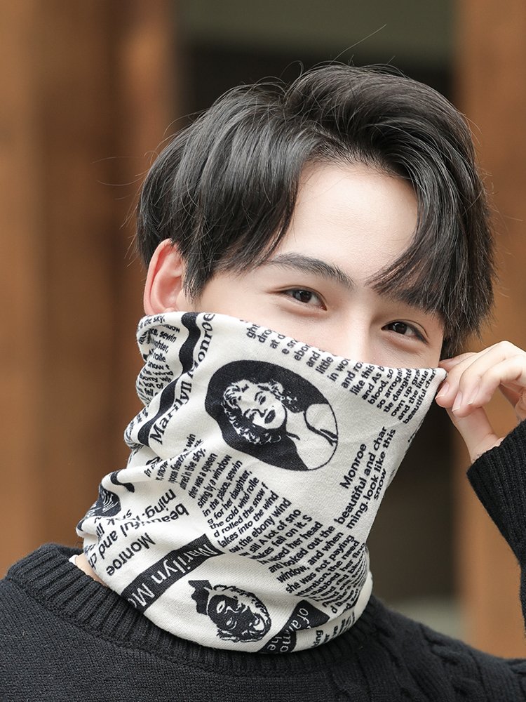 2024 men riding in the field in the autumn and winter with a thick windshield mask to protect their cervical vertebrae
