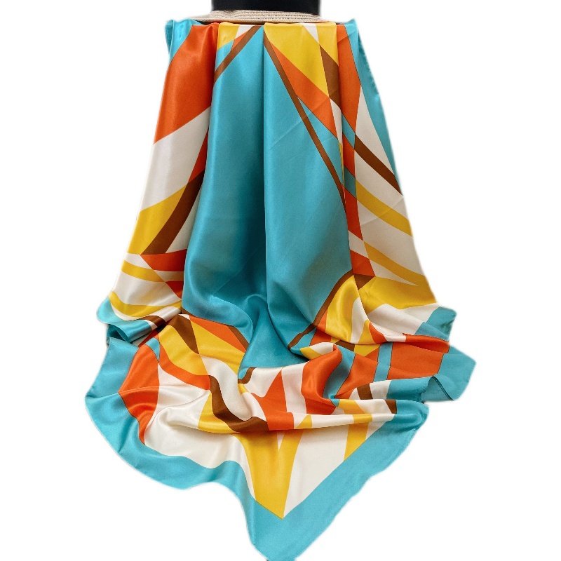 Hangzhou silky mother, Mrs. Scarf Hak, 90 square turban mints decorated with little scarf shawl turban heads