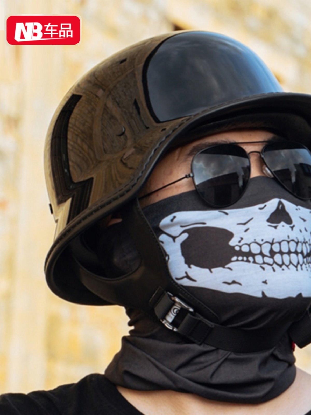 An outdoor turban-muffled skull skeletal turban, sunproof and dust-proof hood
