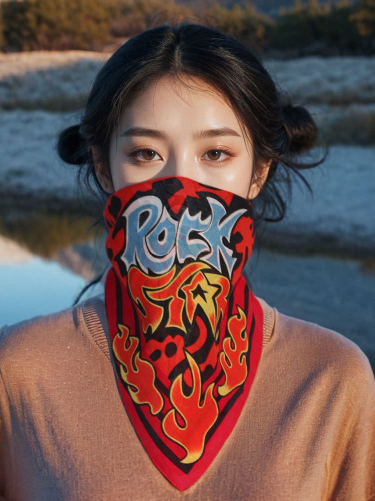 ROCK AND ROLL FLAMES WITH A TURBAN-HEADY Y2K-SPICY GIRL'S TURBAN