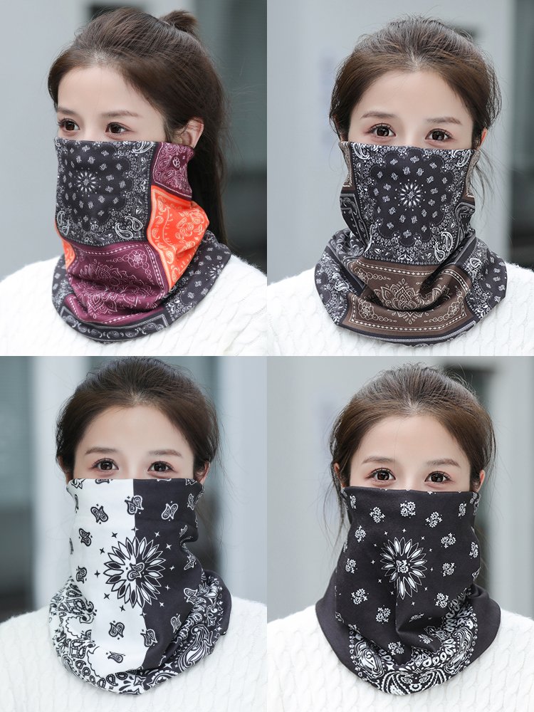 The wind-changed turban for a woman riding a face mask outside the winter