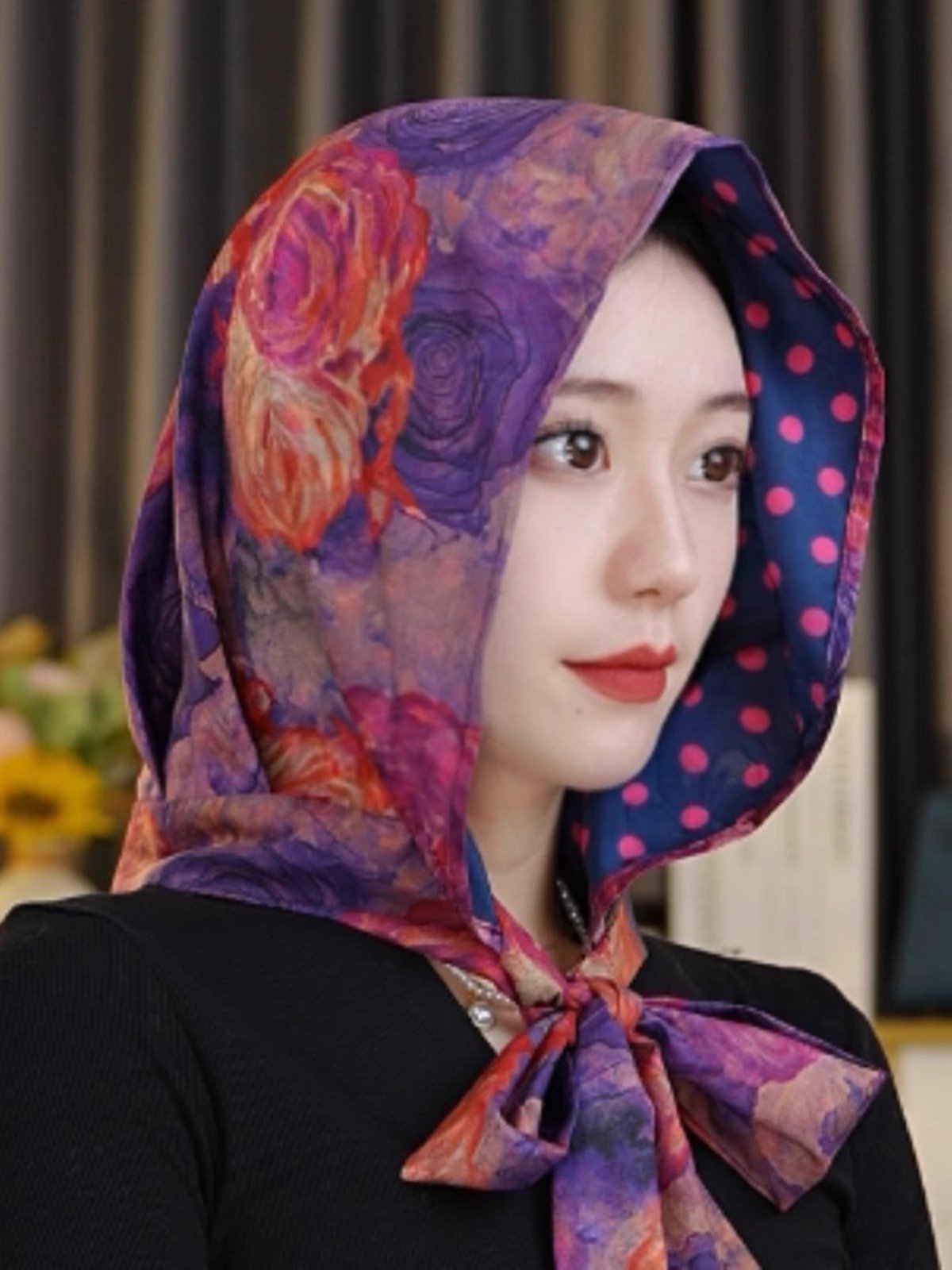 A new 2024 scarf for the turban girl. Take pictures with your hat