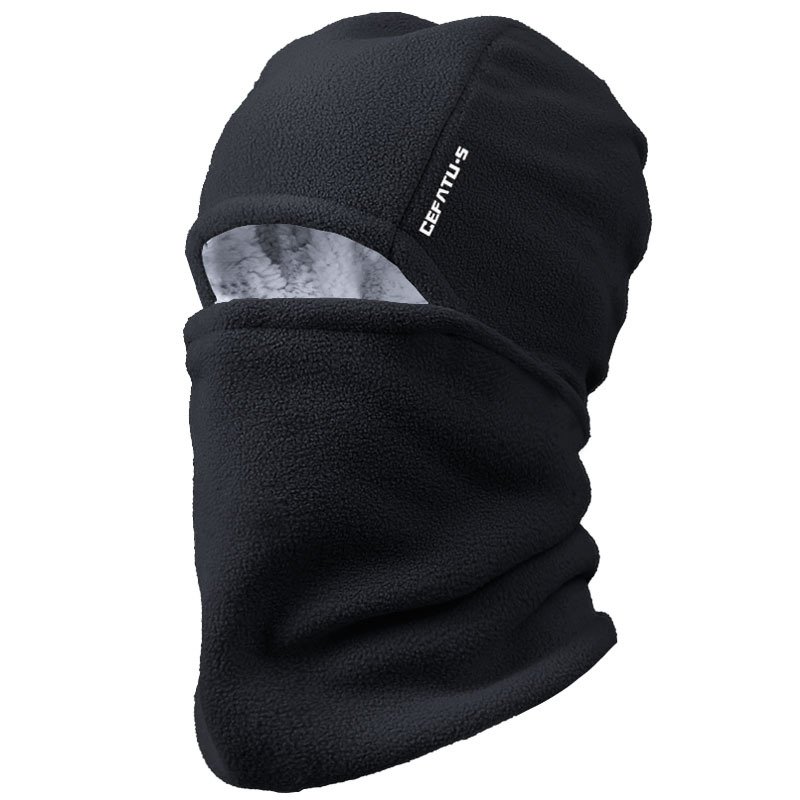 In the autumn and winter, men and women are wearing a velvet hood with a thick cold-proof cycling cap to keep snow mountains warm