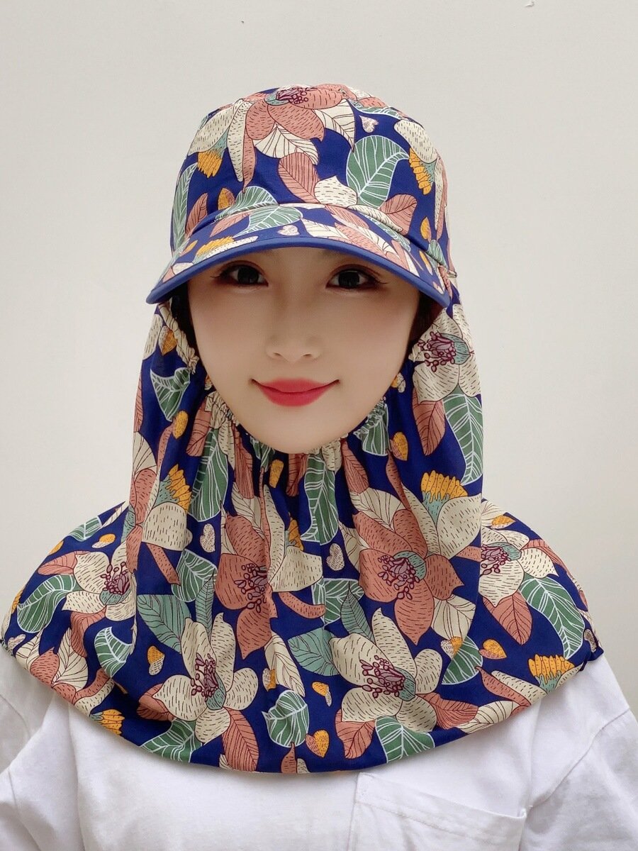 New summer sunscreen, wind protection, dust protection, neck-covered women riding around the sun and working in the fields to pick tea caps