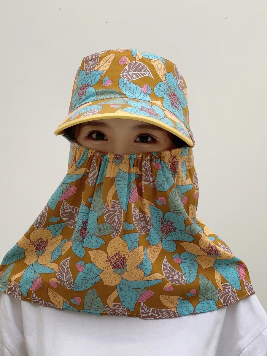 New summer sunscreen, wind protection, dust protection, neck-covered women riding around the sun and working in the fields to pick tea caps