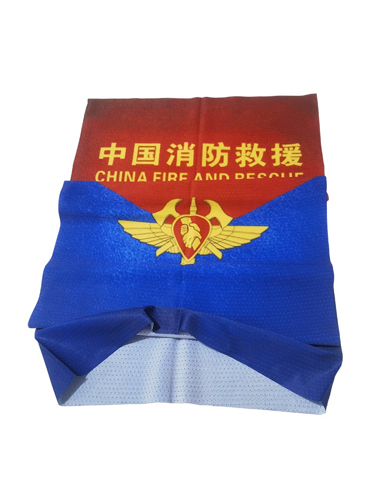 Flaming Blue Fire XF rescue turban mask custom logo print